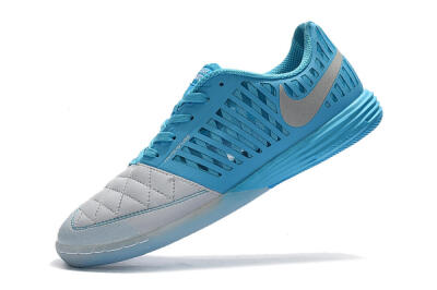 Nike Lunar Gato 2 IC Indoor & Futsal Soccer Shoes - White/Blue/Silver