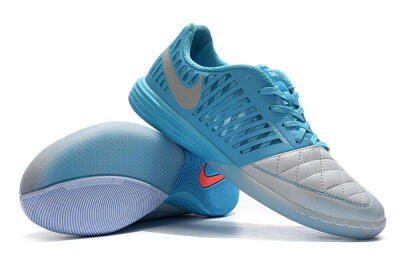 Nike Lunar Gato 2 IC Indoor & Futsal Soccer Shoes - White/Blue/Silver