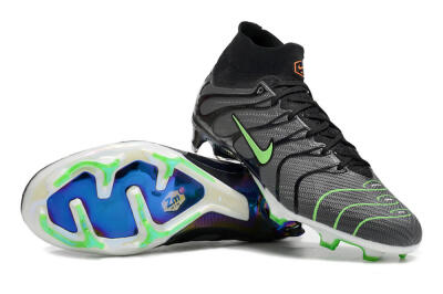 Nike Air Zoom Mercurial Superfly 9 Elite FG Firm Ground Soccer Cleats - Silver/Black/Green