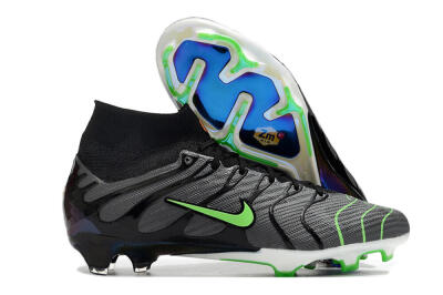 Nike Air Zoom Mercurial Superfly 9 Elite FG Firm Ground Soccer Cleats - Silver/Black/Green