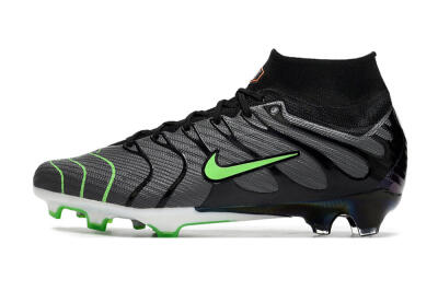 Nike Air Zoom Mercurial Superfly 9 Elite FG Firm Ground Soccer Cleats - Silver/Black/Green