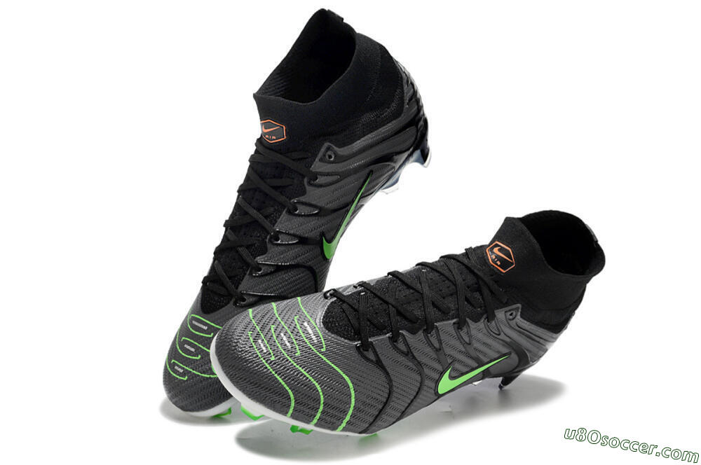 Nike Air Zoom Mercurial Superfly 9 Elite FG Firm Ground Soccer Cleats - Silver/Black/Green 3