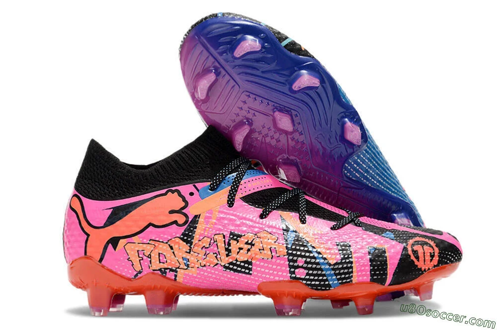 Black, Blue, Pink FG Firm Ground Soccer Cleats | Ultimate Puma Future