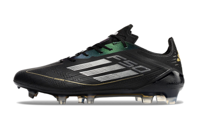 Adidas F50 Adizero FG Firm Ground Soccer Cleats - Black/Gold/Silver