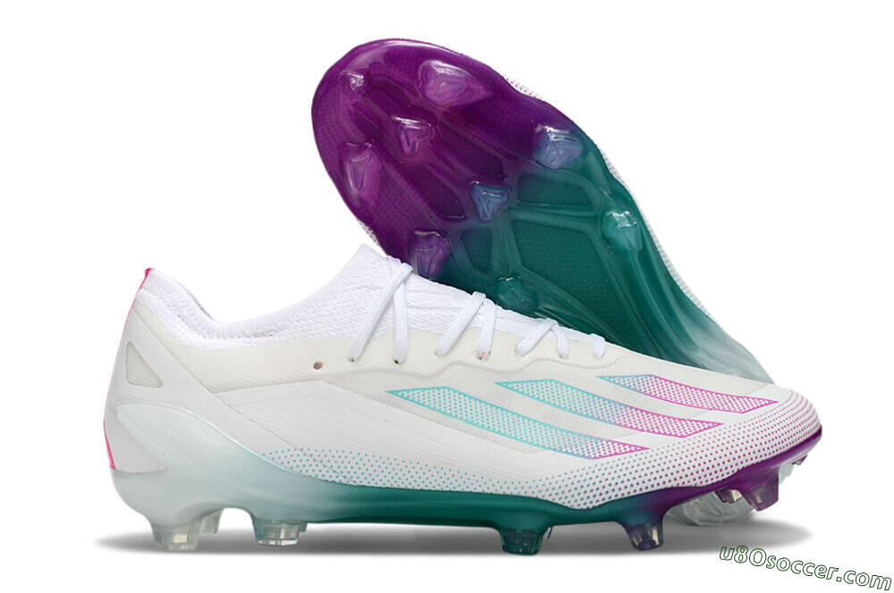 Adidas X23 crazyfast.1 Messi FG Firm Ground Soccer Cleats - White/Pink/Green 1