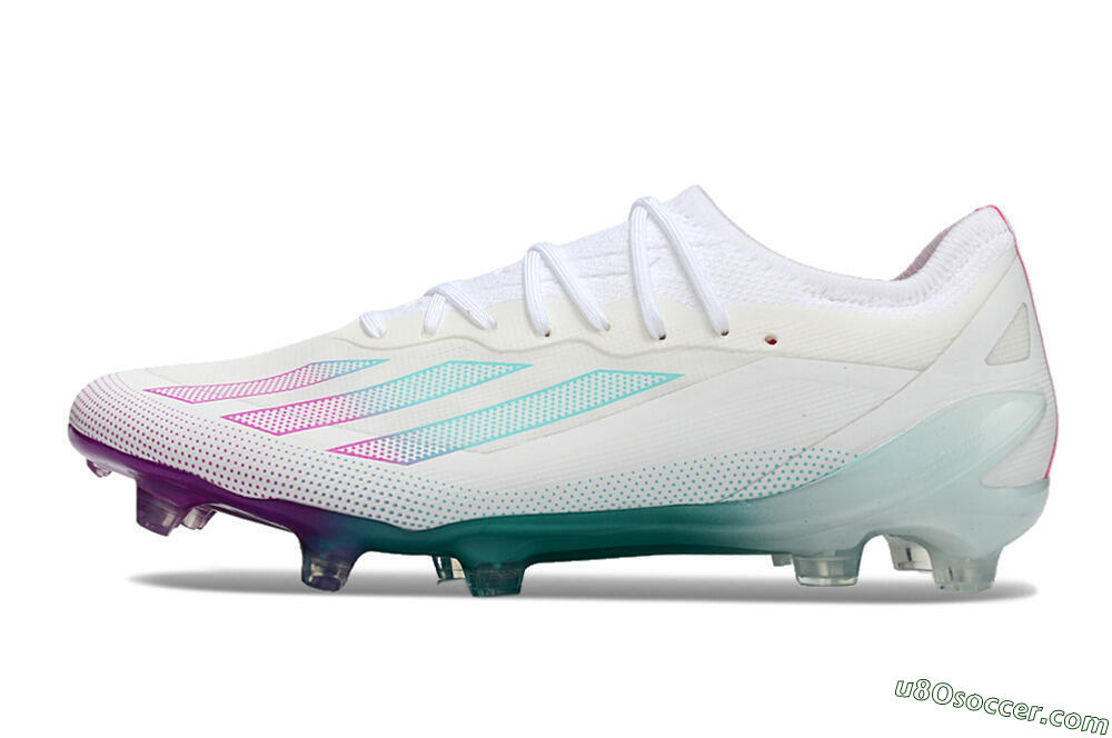 Adidas X23 crazyfast.1 Messi FG Firm Ground Soccer Cleats - White/Pink/Green 2