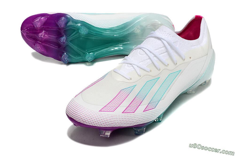 Adidas X23 crazyfast.1 Messi FG Firm Ground Soccer Cleats - White/Pink/Green 3