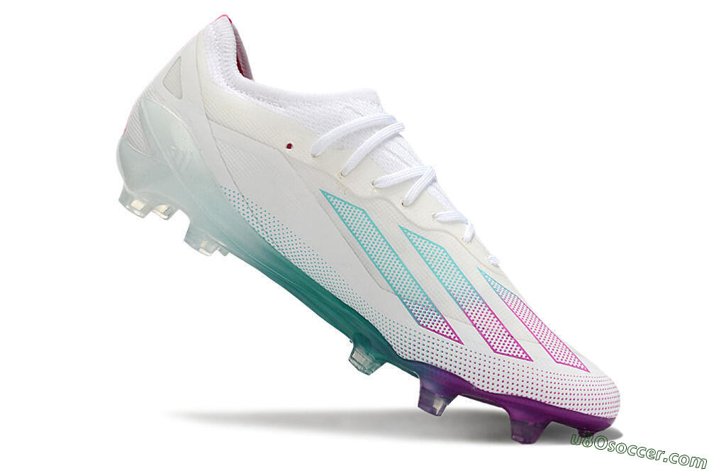 Adidas X23 crazyfast.1 Messi FG Firm Ground Soccer Cleats - White/Pink/Green 4