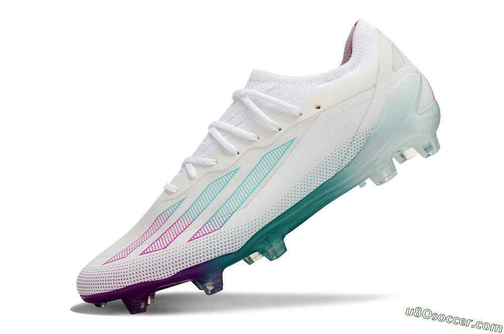Adidas X23 crazyfast.1 Messi FG Firm Ground Soccer Cleats - White/Pink/Green 5