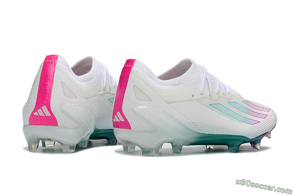 Adidas X23 crazyfast.1 Messi FG Firm Ground Soccer Cleats - White/Pink/Green 6