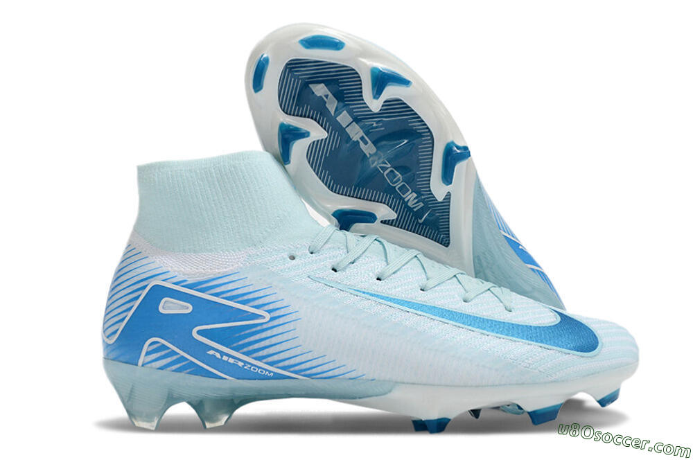 Nike Air Zoom Mercurial Superfly 10 Elite FG Firm Ground Soccer Cleats - Jade/White/Blue 1