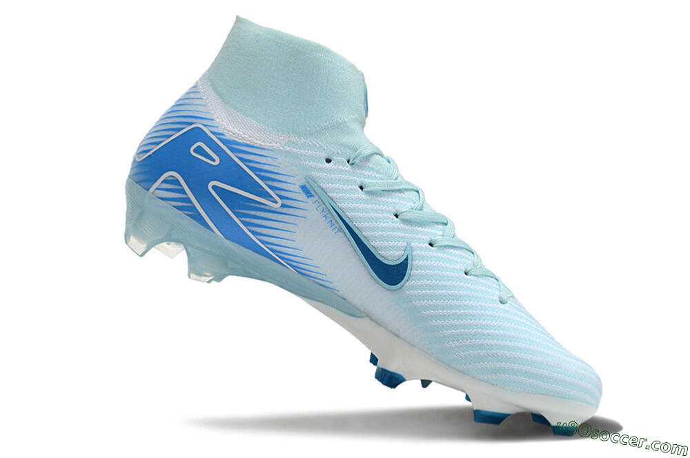 Nike Air Zoom Mercurial Superfly 10 Elite FG Firm Ground Soccer Cleats - Jade/White/Blue 4