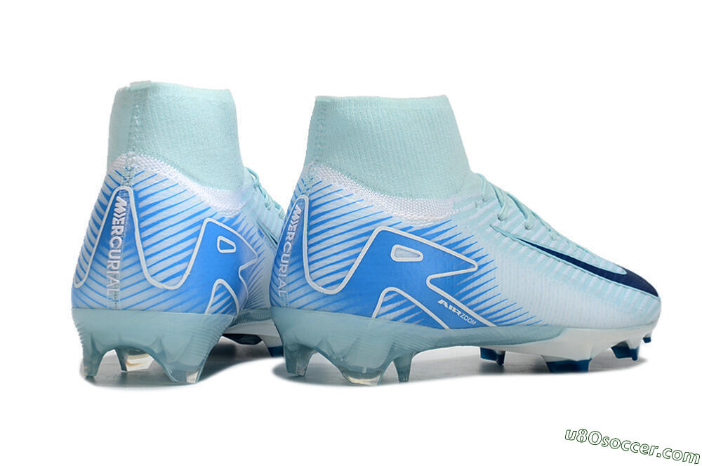 Nike Air Zoom Mercurial Superfly 10 Elite FG Firm Ground Soccer Cleats - Jade/White/Blue 6