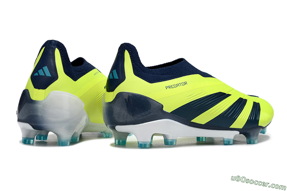 Adidas Predator Accuracy+ FG Firm Ground Soccer Cleats - Yellow/Blue/White 6
