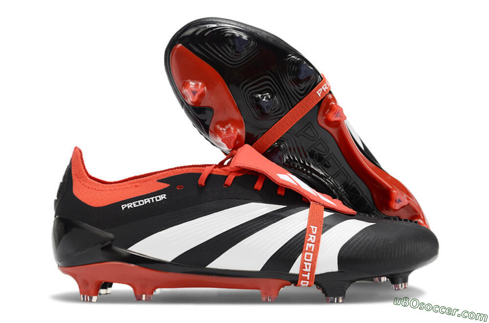 Adidas Predator Elite Foldover Tongue FG Firm Ground Soccer Cleats - Black/White/Red 1