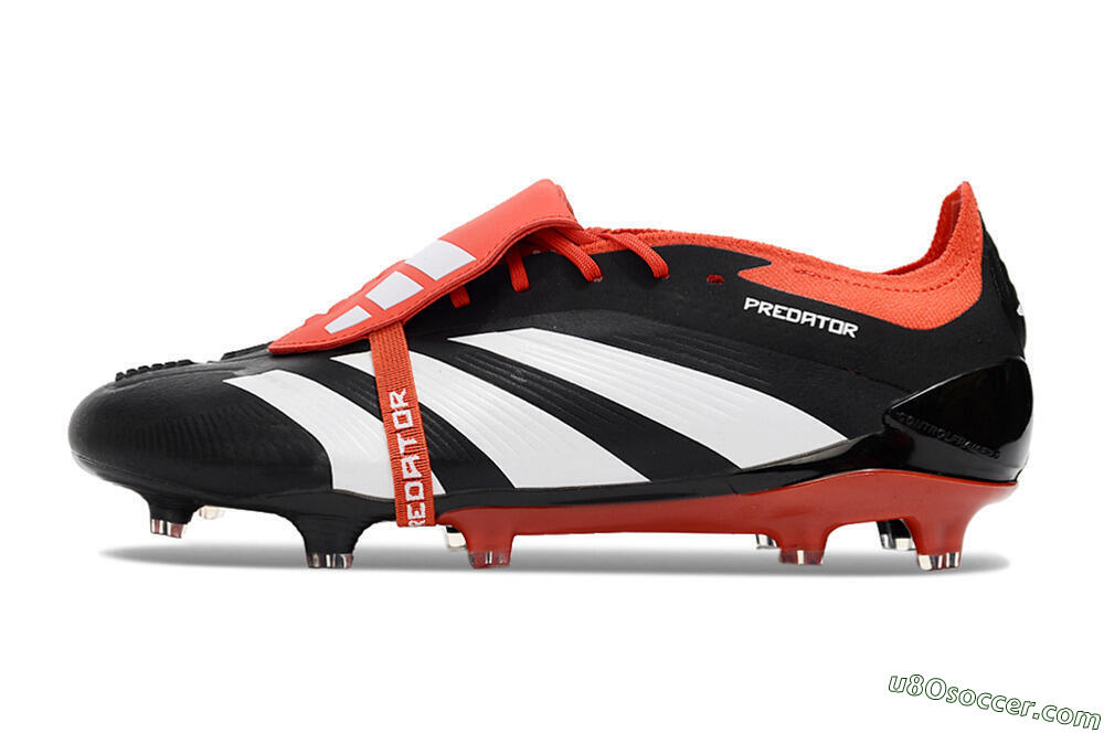Adidas Predator Elite Foldover Tongue FG Firm Ground Soccer Cleats - Black/White/Red 2