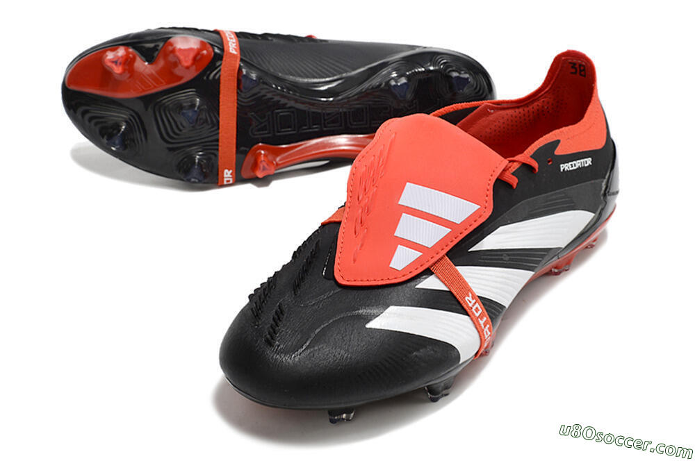 Adidas Predator Elite Foldover Tongue FG Firm Ground Soccer Cleats - Black/White/Red 3