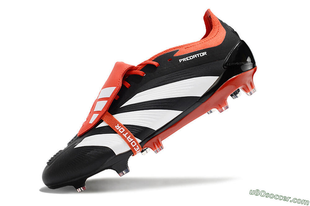 Adidas Predator Elite Foldover Tongue FG Firm Ground Soccer Cleats - Black/White/Red 5