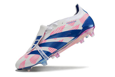 Adidas Predator Elite Foldover Tongue FG Firm Ground Soccer Cleats - White/Pink/Blue