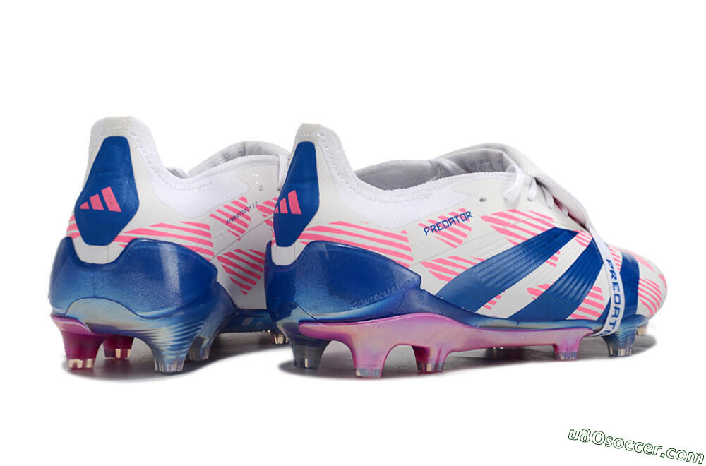 Adidas Predator Elite Foldover Tongue FG Firm Ground Soccer Cleats - White/Pink/Blue 6