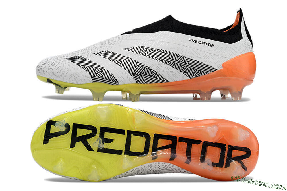 Adidas Predator Accuracy+ FG Firm Ground Soccer Cleats - White/Black/Orange 0