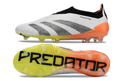 Adidas Predator Accuracy+ FG Firm Ground Soccer Cleats - White/Black/Orange