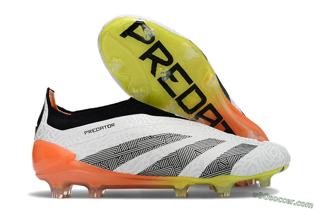 Adidas Predator Accuracy+ FG Firm Ground Soccer Cleats - White/Black/Orange 1