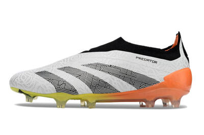 Adidas Predator Accuracy+ FG Firm Ground Soccer Cleats - White/Black/Orange