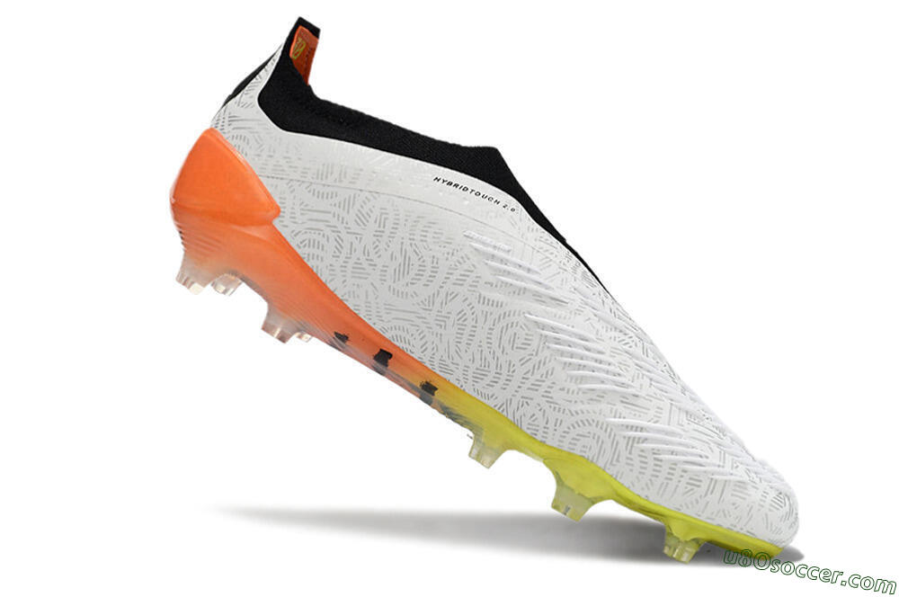 Adidas Predator Accuracy+ FG Firm Ground Soccer Cleats - White/Black/Orange 4