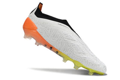Adidas Predator Accuracy+ FG Firm Ground Soccer Cleats - White/Black/Orange