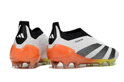 Adidas Predator Accuracy+ FG Firm Ground Soccer Cleats - White/Black/Orange