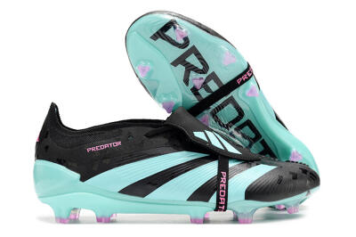 Adidas Predator Elite Foldover Tongue FG Firm Ground Soccer Cleats - Black/Jade/Purple