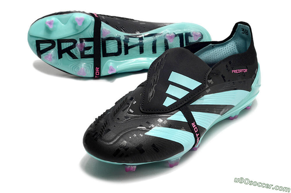 Adidas Predator Elite Foldover Tongue FG Firm Ground Soccer Cleats - Black/Jade/Purple 3