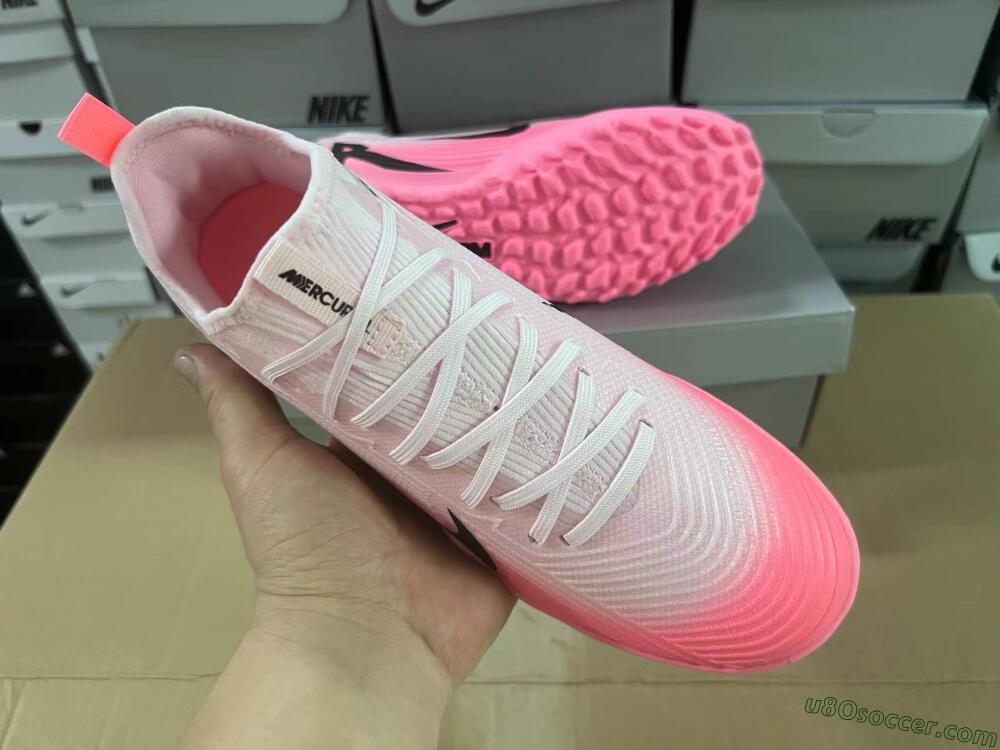 Nike Air Zoom Mercurial Vapor 15 Pro TF Artificial Turf Soccer Shoes - Pink/Black