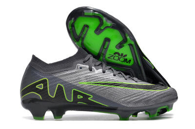 Nike Air Zoom Mercurial Vapor 15 Elite FG Firm Ground Soccer Cleats - Silver/Grey/Green
