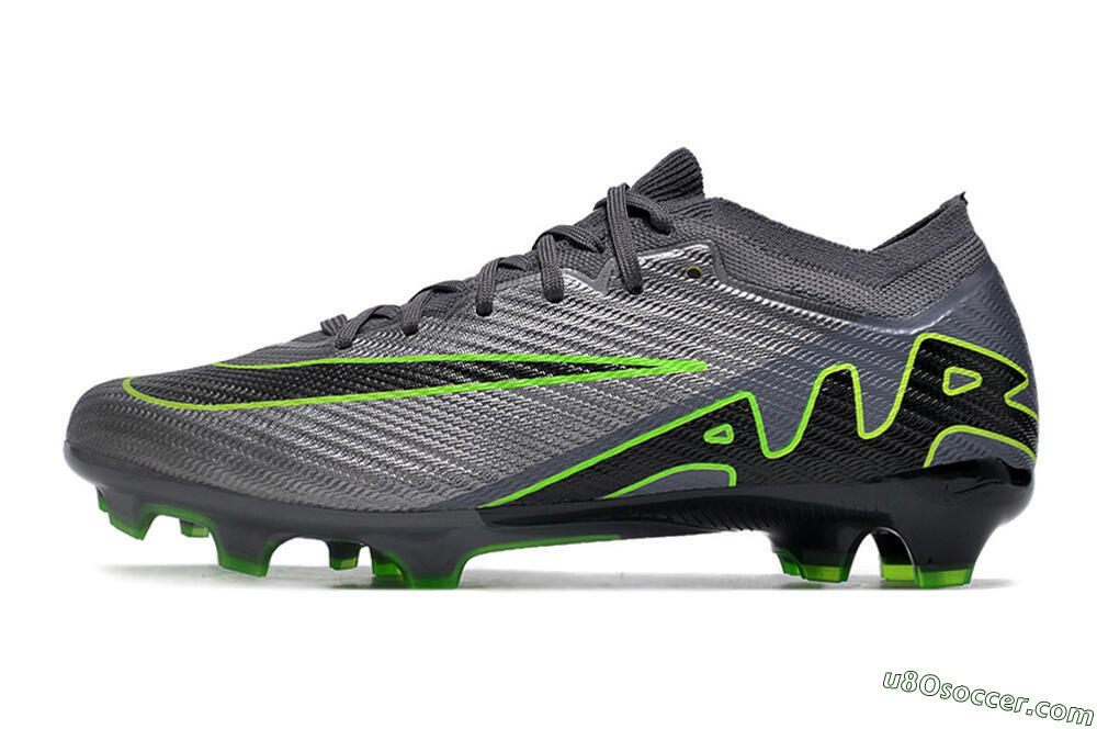 Nike Air Zoom Mercurial Vapor 15 Elite FG Firm Ground Soccer Cleats - Silver/Grey/Green 2