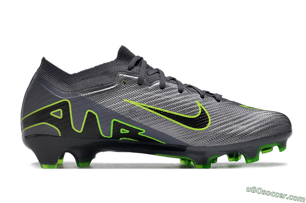 Nike Air Zoom Mercurial Vapor 15 Elite FG Firm Ground Soccer Cleats - Silver/Grey/Green 4