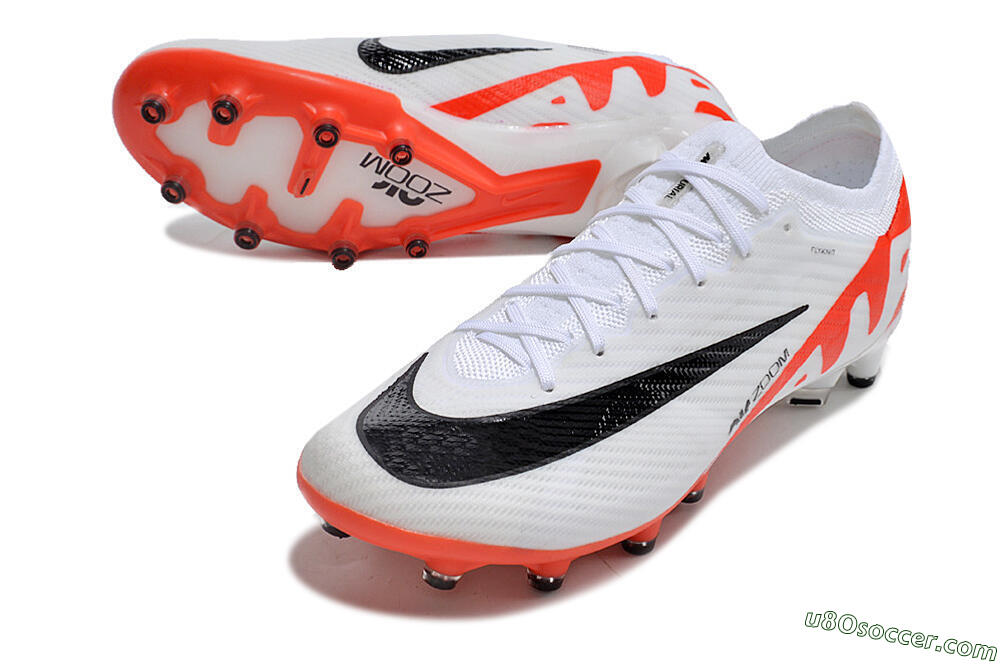 Nike Air Zoom Mercurial Vapor 15 Elite AG Artificial Grass Soccer Cleats - White/Black/Red 3