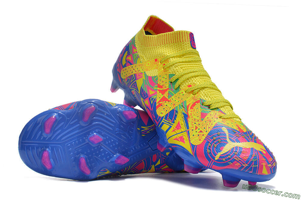 Puma Future Ultimate FG Firm Ground Soccer Cleats - Yellow/Rainbow 3