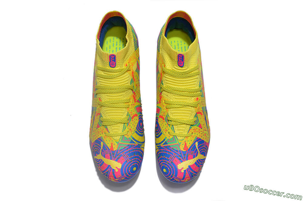 Puma Future Ultimate FG Firm Ground Soccer Cleats - Yellow/Rainbow 4