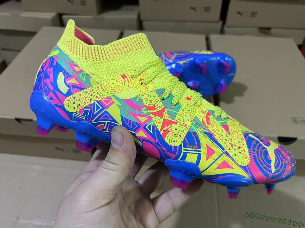 Puma Future Ultimate FG Firm Ground Soccer Cleats - Yellow/Rainbow