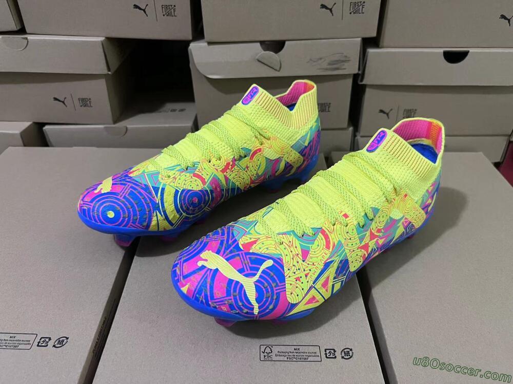 Puma Future Ultimate FG Firm Ground Soccer Cleats - Yellow/Rainbow