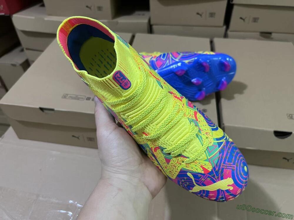 Puma Future Ultimate FG Firm Ground Soccer Cleats - Yellow/Rainbow
