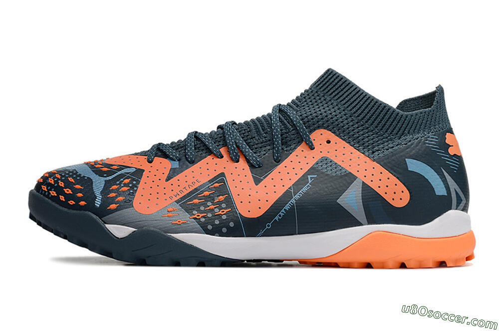 Puma Future Ultimate TF Artificial Turf Soccer Shoes - Blue/Orange 2