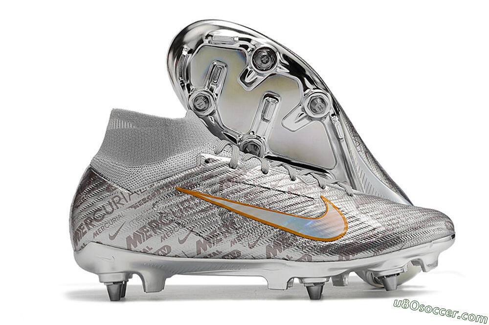 Nike Air Zoom Mercurial Superfly 9 Elite SG Soft Ground Soccer Cleats - Silver/Gold 1