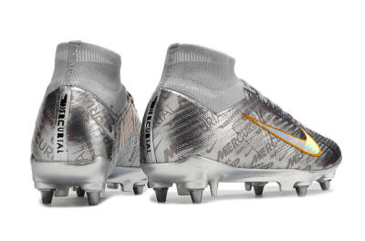 Nike Air Zoom Mercurial Superfly 9 Elite SG Soft Ground Soccer Cleats - Silver/Gold