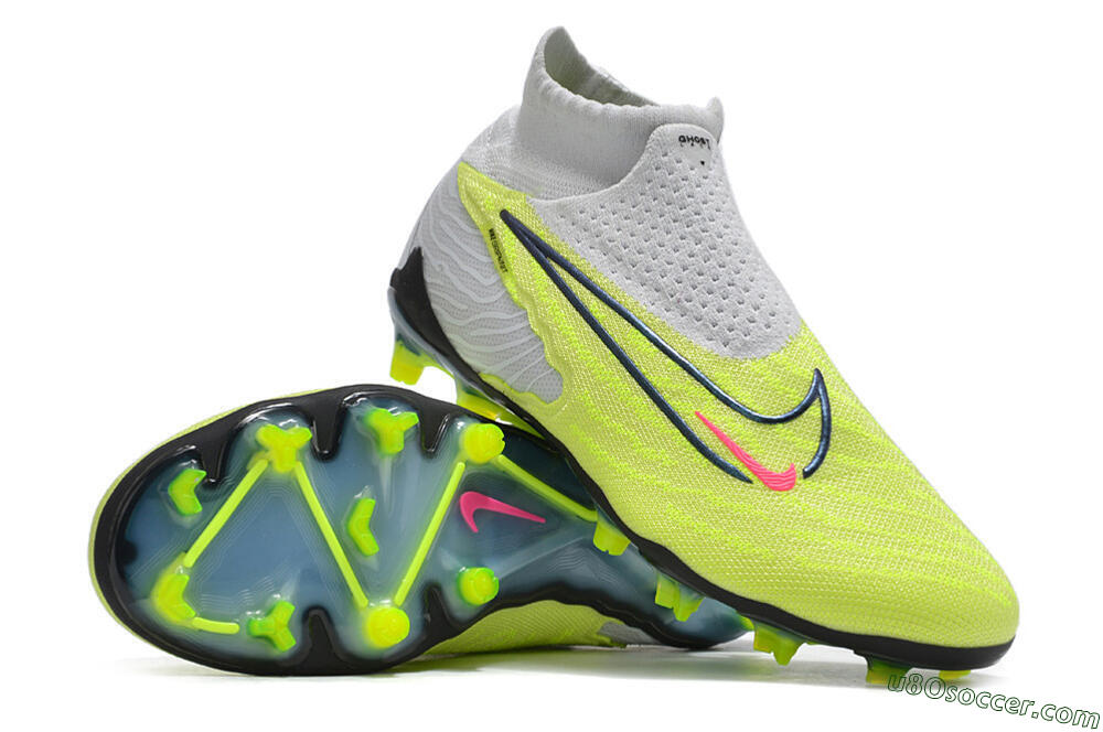 Nike Phantom GX Elite FG Firm Ground Soccer Cleats - Grey/Green/Pink 3