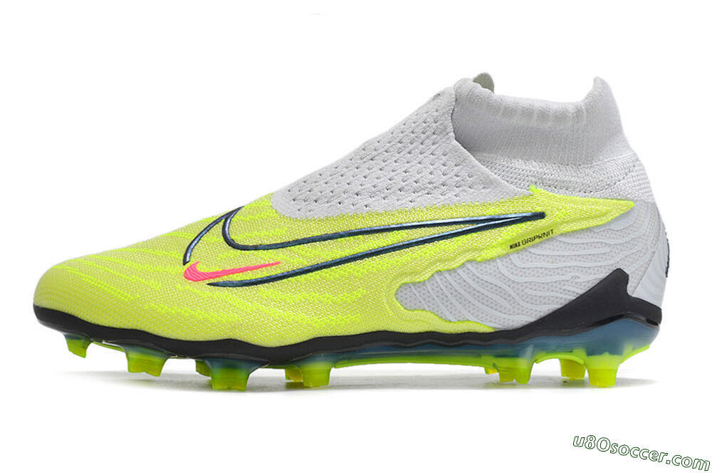 Nike Phantom GX Elite FG Firm Ground Soccer Cleats - Grey/Green/Pink 2