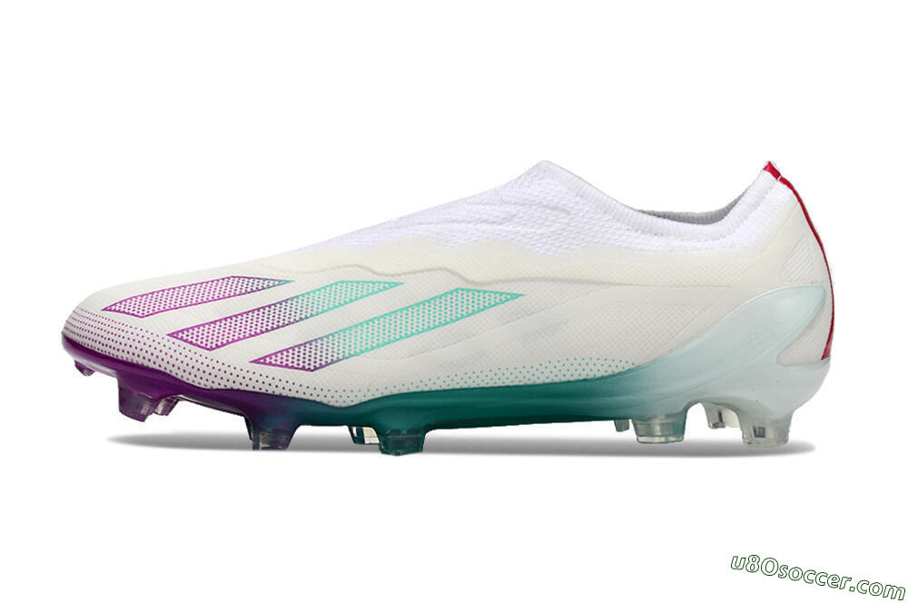 Adidas X 24 Crazyfast+ FG Firm Ground Soccer Cleats - White/Pink/Green 2