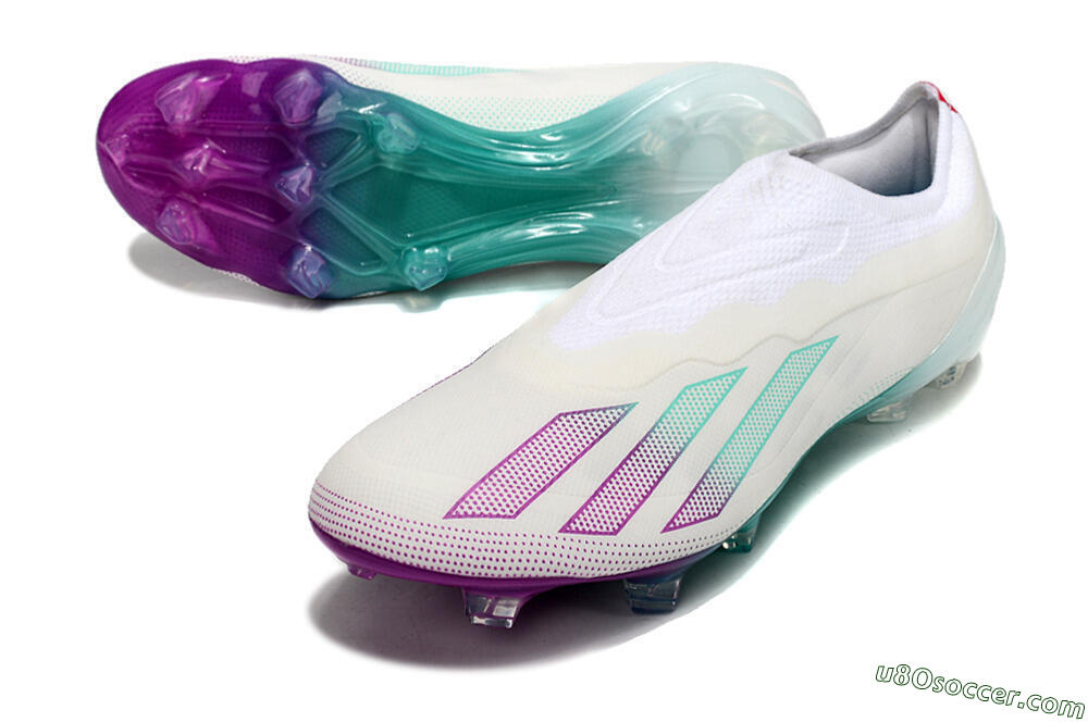 Adidas X 24 Crazyfast+ FG Firm Ground Soccer Cleats - White/Pink/Green 3